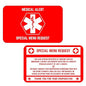 Bariatric Card for Restaurants, Special Menu Request Card, Portion Control Restaurant Request for Bariatric or Gastric Sleeve Patients, Wallet Sized, Set of 2 (5, Red, 3.375in x 2.125in)