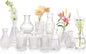 Glass Bud Vases Set of 12, Vintage Small Vases for Flowers, Clear Crystal Mini Glasses in Bulk, Small Flower Design for Centerpieces Wedding Decorations Home Flower Party Decor