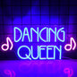 Dancing Queen Neon Sign Dance Led Sign Purple Neon Lights Dance Club Lights Up Sign USB Powered Switch Neon Signs for Wall Decor Dance Studio Dancing Party Bar Dance Club (16.5 * 7.9 inch)