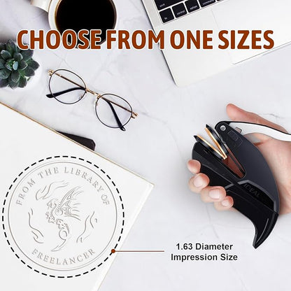 Personalized Book Embosser - Custom Library Stamp, Personal Gifts for Book Lovers, Readers, Teachers (Dragon-01)