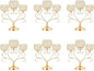 6 Pcs Gold 3-Arm Heart Tea Light Candle Holder - Crystal & Metal Wedding Centerpiece Decor, Sparkling Table Decor for Anniversaries/Romantic Tabletop Home/Dinner Party/Events