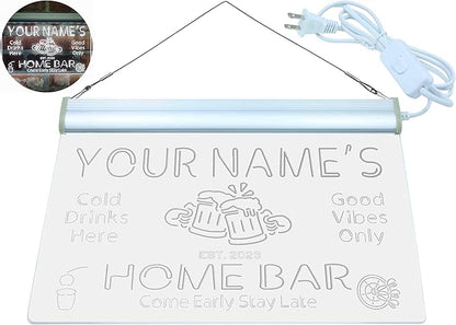 ADVPRO Personalized Your Name Custom Home Bar Beer Established Year Single Color LED Neon Sign 24 x 16 Inches st4s64-p11-tm-w