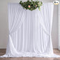 20ft×10ft Wrinkle Free White Backdrop Curtains for Parties, Thick Polyester Drapes for Backdrop, 2 Panels 5×10ft Cloth Photo Backdrop Curtain for Wedding Party Baby Shower Photography Background