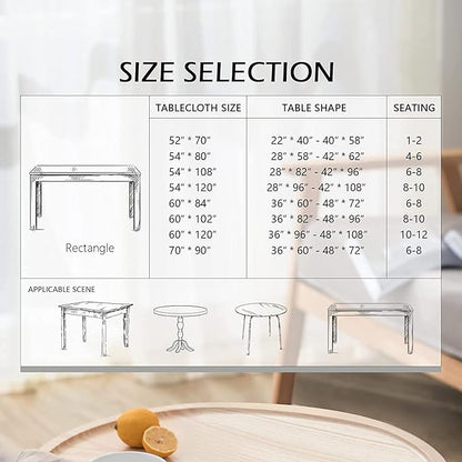 MYSKY HOME 60x120 Rectangle Tablecloth Linen Farmhouse Tablecloth Waterproof Decorative Fabric Table Cloth for Indoor&Outdoor, Spring Floral Tablecloth for 8 Feet Table, Blue, Washable