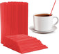 Prestee 2000 Count Red Coffee Stirrers - 5 Inch Plastic Stir Sticks for Hot and Cold Beverages - Disposable Coffee Straws for Drinks, Tea, and Cocktails - Bulk Slim Stirrer for Coffee and Bars