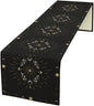 Sun Moon Table Runner - Magical Leaves Mysterious Western Traditional Elements Black White Table Runner for Party Living Room Home Kitchen Dinner - 13x36 Inch