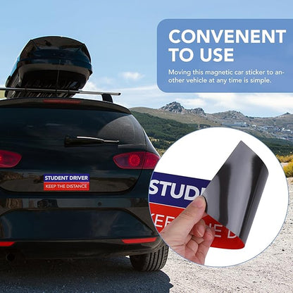 DIYMAG 6Pcs Student Driver Magnet for Car, 9" x 3.2" New Students Drivers Sign Magnetic Novice Magnetics Vehicle Safety Signs Reusable Movable
