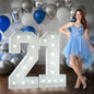Marquee Numbers 4 Feet Tall Big Light Up Numbers 21st Birthday Decorations Women Men White Anniversary Party Decor Large Cardboard Prop Backdrop Sign 21