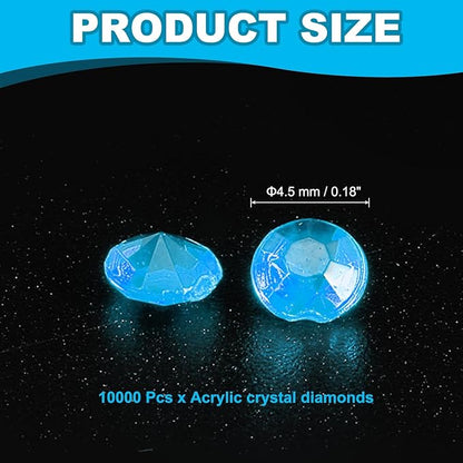 PATIKIL 10000 Pcs Wedding Table Scatter Confetti Crystals 4.5mm Acrylic Diamonds Vase Fillers Gems for Table Centerpiece Decorations Party Vase Beads, Blue