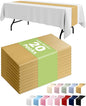 Pureegg Gold Plastic Table Runners - 20 Pack, 14'' x 108'', Water Resistant & Disposable Centerpiece Decorations for Table Cloth, Wedding, Birthday, Holiday, Baby Shower, Party, Home Decor