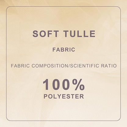 Beige Tulle Fabric Roll Spool Bolt (54 Inch by 40 Yards) Large Tulle Wedding Party Decoration, Tutu Skirt, Table Runner, Gift Wrapping, Bridal Shower, Soft & Drape (Beige)