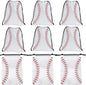 SAOTD 50 Pack Baseball Goodie Bags 7.87x9.84 inch (20x25 cm), Party Fvors Gift Treat Snack Bags, Baseball Drawstring Bag for Boys Girls Birthday Sports Theme Party Supplies