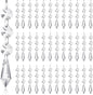 Nuenen 100 Pcs Hanging Crystals for Centerpieces Acrylic Chandelier Garland Beads Strands Prism Decorations Clear Teardrop Chandelier Crystals Pendant Wedding Home Garden Outdoor Ornaments(Icicle)