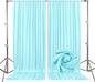10ft x 10ft Lake Blue Backdrop Curtains for Parties, Fabric Satin Background Curtain with Rod Pockets for Weddings, Birthday, Baby Shower, Photography, Graduation Party Backdrop Drapes, 2 Panels