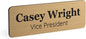 ExcelMark Custom Name Tag - Engraved Name Badge with Pin or Magnetic Backing, 16 Colors, 6 Fonts, and 2 Sizes to Choose from (Gold w/Black Letters, 1"x 3")