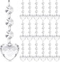 Nuenen 100 Pcs Hanging Crystals for Centerpieces Acrylic Chandelier Garland Beads Strands Prism Decorations Clear Teardrop Chandelier Crystals Pendant Wedding Home Garden Outdoor Ornaments(Heart)