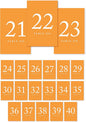Andaz Press Orange Wedding Table Numbers 21-40, 4x6-Inches Table Number Cards For Wedding Reception Table Number For Seating Chart For Wedding Reception, Restaurant, Classroom, Boda