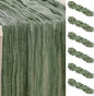 6 Pack Sage Green Cheesecloth Table Runner 35x120 Inch 10Ft Rustic Gauze Cheese Cloth Table Runner Sheer Cheesecloth Table Runners for Wedding Party Bridal Shower Decoration