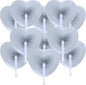 12 Packs Decorative Paper Folding Hand Fans Handheld,Silver Heart Foldable Wedding Fans Chinese and Japanese Fans Bulk for Bridal Guest Church Party Favors Dancing Birthday DIY