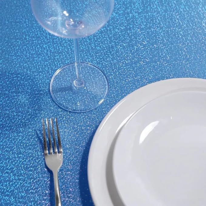 Fitable Sequin Tablecloth for Parties 60x60 Inch - Sparkle Glitter Table Cloth Laser Square Overlay for Wedding Baby Shower Ceremony Birthday Holiday Banquet Decor, Blue