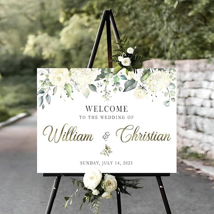 Welcome To Our Wedding Sign, Custom Wedding Welcome Sign, Easel Stand For Wedding Sign, Engagement Yard Sign, Rustic Wedding Decorations For Ceremony