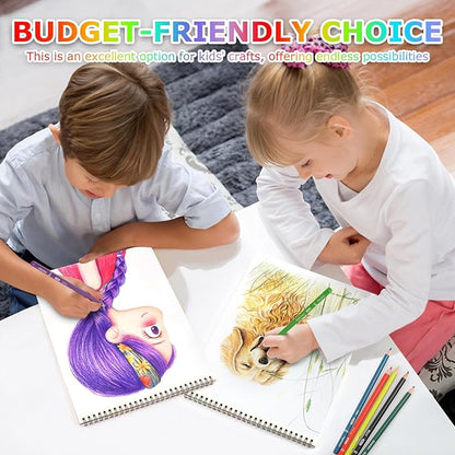 9" x 12" Sketch Book, 4-Pack 50 Sheets Spiral Bound Art Sketchbook, Acid Free Artist Drawing Paper Pad for Kids Adults, Party Art Supplies, Ideal Gifts for 8 9 10 11 12 13 14 Year Old Girl