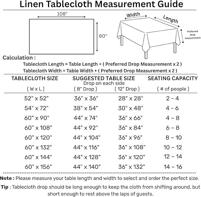 Solino Home Linen Tablecloth for Rectangle Tables 60 x 108 Inch - 100% Pure Linen Pastel Green Table Cloth - Fete, Machine Washable Cloth Tablecloth