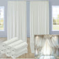 30ftx12ft Wrinkle Free Ivory Backdrop Curtain, 6 Panels 12FT Height Ivory Wedding Backdrop Drapes, Silky Polyester Back Drop Cloth for Birthday Photography Background Party Backdrop Draping