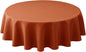 Biscaynebay Fall Tablecloth Textured Fabric Round Table Cloth 60" for Tables diameters from 28" to 48", Rust Thanksgiving Autumn Harvest Water Resistant Fabric Table Cover for Kitchen, Dining, Parties