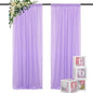 DUOBAO Lavender Chiffon Backdrop Curtain-2 Panels 29"x120" Wide 74cm by 300cm Length Sheer Wedding Backdrops Drapes Beach Curtains for Living Room Voile Window Drape Polyester Photography Background