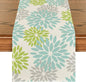 Artoid Mode Green Dahlia Floral Pinnata Summer Table Runner, Spring Kitchen Dining Table Decoration for Home Party Decor 13x72 Inch
