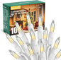 Minetom LED Clear White Christmas String Lights, 100 Count 33 Feet LED Christmas Lights Bulb, Christmas Decorations Indoor, Christma Tree Lights for Indoor Outdoor Xmas Wedding Party Festival