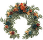 Ling's Moment Flower Garland - 6FT Eucalyptus & Rose - Sweetheart Table Decor for Wedding Reception, Artificial Floral Garland for Mantle, Christmas Decoration, Dark Teal & Burnt Orange