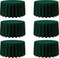 BRILLMAX 6 Pack Hunter Green Round Tablecloths 120 Inch - Circle Bulk Linen Polyester Fabric Washable Table Cloth Cover for Wedding Reception Banquet Birthday Party Buffet Restaurant