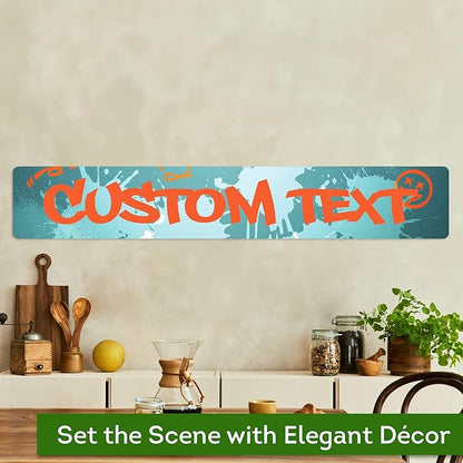 Custom Sign, Custom Street Sign, 11 Font Colors, 13 Font Styles, 4 Hole Options, 22 Sizes, 6x36 Inches, Rust Free DiBound, Fade Resistant, Made in USA by My Sign Center (Graffiti)