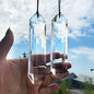 HDCRYSTALGIFTS Set 2 Crystal Suncatchers, 120mm Large Prism Sun Catchers Windows Hanging Ornaments Rainbow Maker Pendant Indoor Outdoor Garden Decor,Clear
