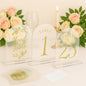 Wedding Table Numbers 1-25 Clear Acrylic Seating Number Signs for Weddings Reception Anniversary Party Decor Seat Number for Tables with Elegant Gold Lettering