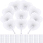 Aodaer 100 Pack Heart Shaped Folding Fans White Paper Fans Handheld Fans with Plastic Handles for Party, Wedding, Anniversary Decoration