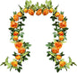 UKELER 2 Pack Artificial Flower Garland Rose Floral Vines Artificial Flowers Hanging Rose Flower Plants for Garden Craft Home Decor, Orange