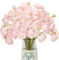 Letjolt Ranunculus Artificial Flower Pink Silk Flowers Faux DIY Bouquet for Wedding Engagement Centerpieces Arrangements Bridal Shower Decorations Home Decor 18pcs