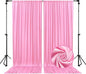 10 x 7 Feet Pink Backdrop Curtain for Partie, Background Curtains for Photoshoot, Birthday, Wedding, Halloween, Thanksgiving, Christmas, New Year Party Decorations 5Ft x 7Ft, 2 Panels