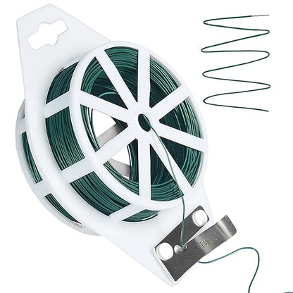 Tenn Well Green Floral Wire, 328 Feet 22 Gauge Soft Craft Florist Wire with Built-in Cutter for Flower Arrangements, Wreath Making, Christmas Ornaments, Gardening, Crafts