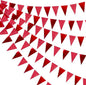 30Ft Red Party Decorations Glitter Metallic Paper Triangle Banner Flag Pennant Bunting for Graduation Wedding Engagement Anniversary Bachelorette Birthday Bridal Shower Valentines Hen Party Supplies