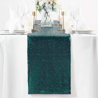 Eternal Beauty Teal Table Runner for Wedding, 2PCS-12x72 Sequin Table Runner Decorations for Birthday Parties, Banquets, Graduations,Christmas