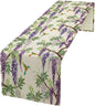 Vintage Bird Flower Table Runner Seasonal Spring Purple Wisteria Garden Plants Lavender Florals Farmhouse Country Kitchen Dinner Runner Dining Table Decoration for Home Party Holiday 13"x36"