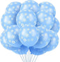 Skylety 40 Pieces Snowflake Balloons Bulk Winter Transparent Snowflake Latex Balloons for Christmas Birthday Wedding Party Decorations(Macaron Blue)