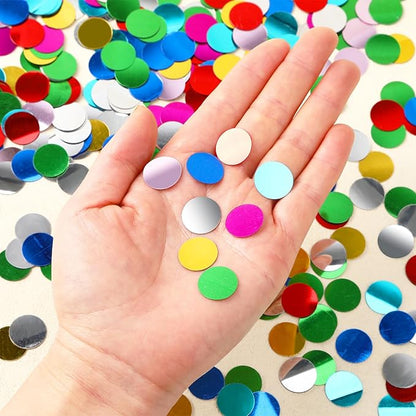 MARFOREVER Multicolor Foil Confetti, Glitter Round Confetti Rainbow Circle Dots Birthday Table Scatter Sequin Sprinkles for Party Wedding Bachelorette Baby Shower Festival Supplies