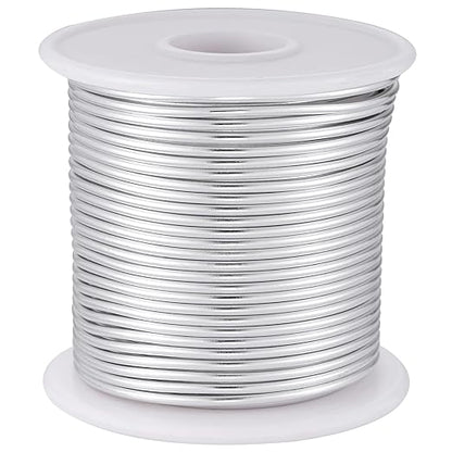12 Gauge Sliver Aluminum Craft Wire (105FT) - Anodized for Jewelry Making, Beading Floral, Plant Gardening, Sculpting & Modeling Craft Wire (Sliver #1, 2mm)