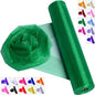Crystal Organza Fabric Tulle - 16" by 50 Yards Sheer Fabric for Wedding Party Decoration Bridal Shower Tutu Roll Netting Spool Ribbon Wrapping (Green)