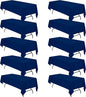 BRILLMAX 10 Pack Navy Blue Tablecloths for 8 Foot Rectangle Tables 60 x 126 Inch - 8ft Rectangular Bulk Linen Polyester Fabric Washable Cloth Cover for Wedding Reception Banquet Birthday Party